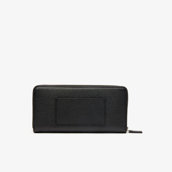 Lacoste Croco Crew Grained Leather Zip Wallet Dámské - Peněženka Černé | CZ-eYJNlM